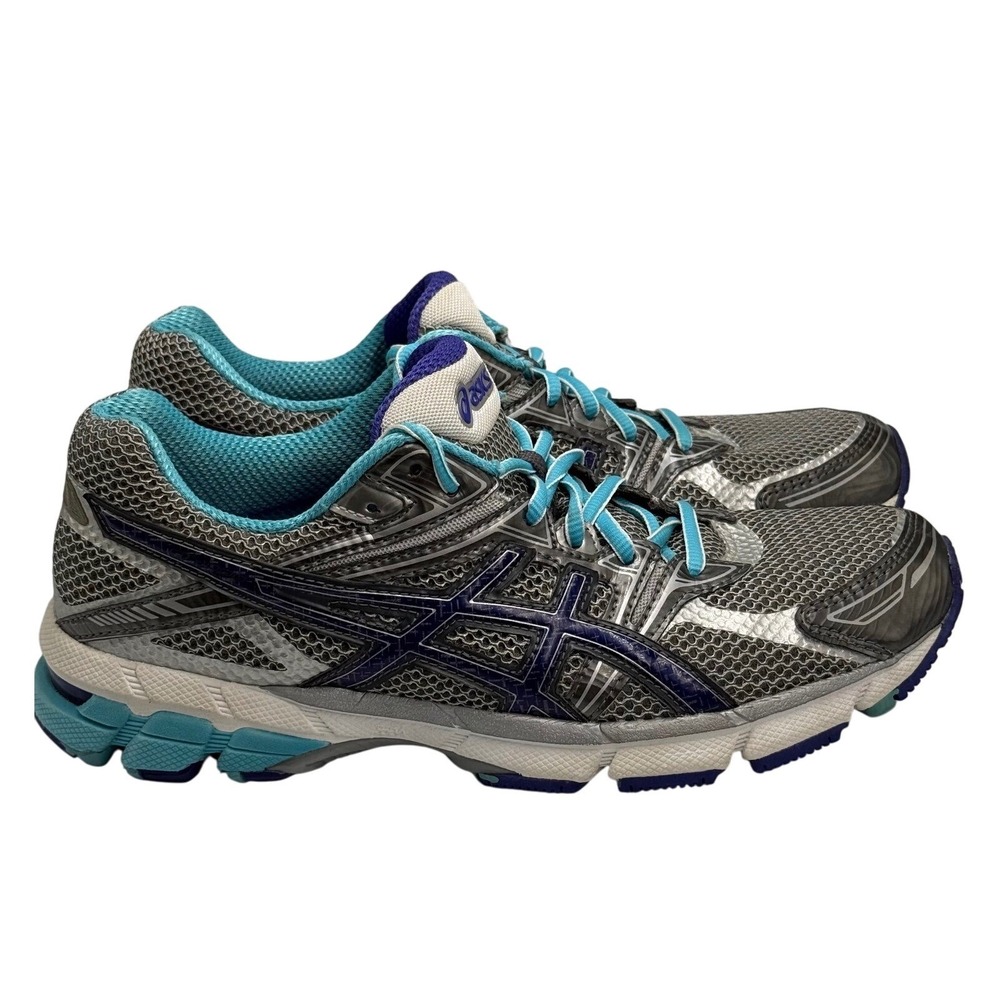 Asics GEL GT 1000 Running Shoes womens 9.5 Athletic Comfort Silver Blue